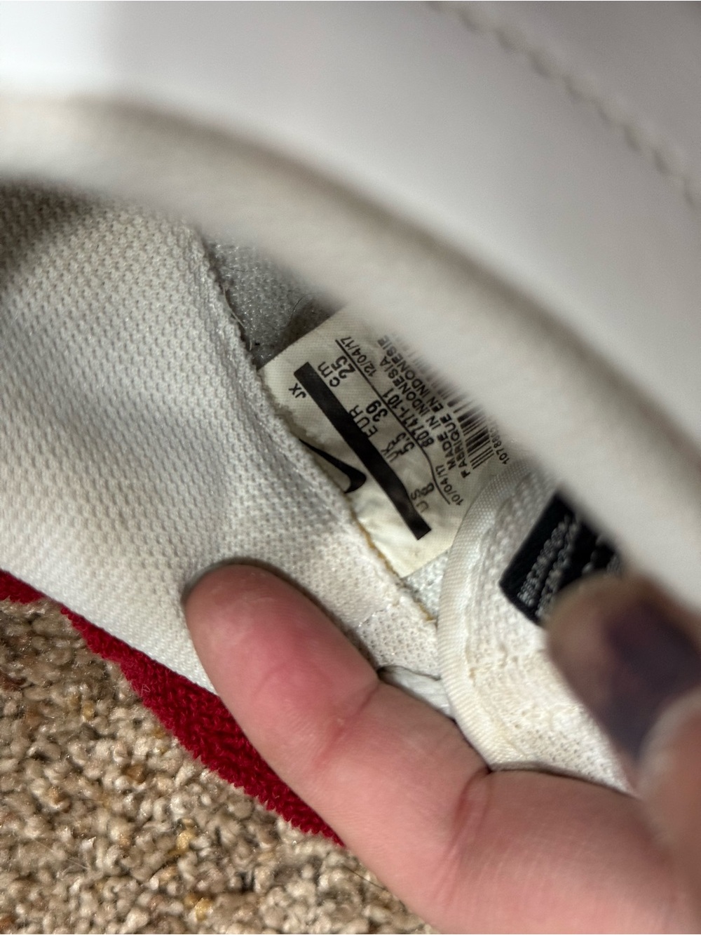 Nike Cortez Women’s Size 8 White Black Leather Retro Sneakers - Picture 8 of 9